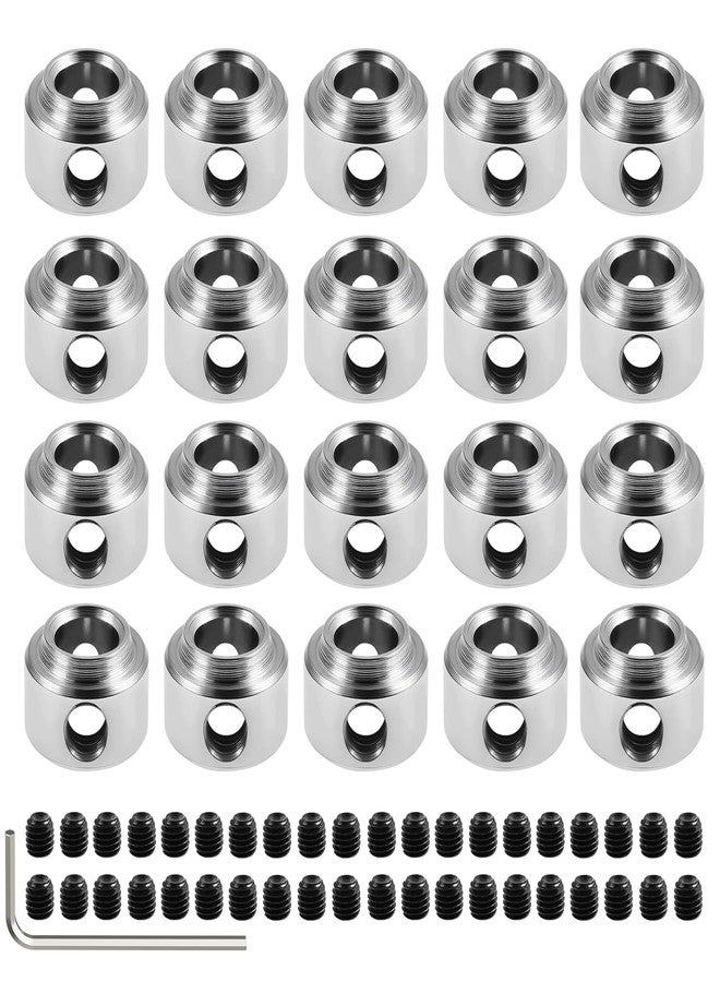 FOCMKEAS 20 Pcs Planed Landing Gear Stopper Set Wheel Collar 2.1 × 6mm/0.08" × 0.24" Plane Wheel Collar Block with Wench for RC Airplane Model Aircraft，Rc Airplane Parts - Image 1